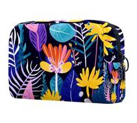 Borsa per il trucco piccola,borsa da viaggio per il trucco,La giungla tropicale lascia i fiori,borsa per l'organizzatore del trucco