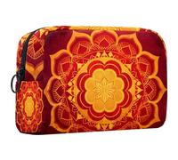 Borsa per il trucco piccola,borsa da viaggio per il trucco,Mandala etnico del fiore dell'annata,borsa per l'organizzatore del trucco