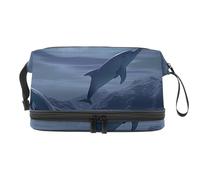 Borsa per il trucco piccola,borsa da viaggio per il trucco,mare cielo Spazio Delfino,borsa per l'organizzatore del trucco