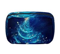 Borsa per il trucco piccola,borsa da viaggio per il trucco,natale albero magico blu,borsa per l'organizzatore del trucco