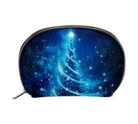 Borsa per il trucco piccola,borsa da viaggio per il trucco,natale albero magico blu,borsa per l'organizzatore del trucco