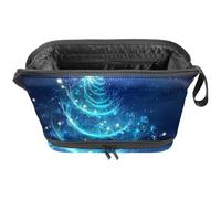 Borsa per il trucco piccola,borsa da viaggio per il trucco,natale albero magico blu,borsa per l'organizzatore del trucco