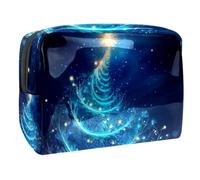 Borsa per il trucco piccola,borsa da viaggio per il trucco,natale albero magico blu,borsa per l'organizzatore del trucco