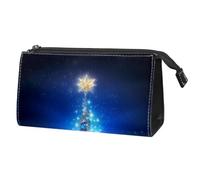 Borsa per il trucco piccola,borsa da viaggio per il trucco,natale albero magico blu,borsa per l'organizzatore del trucco
