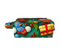 Borsa per il trucco piccola,borsa da viaggio per il trucco,natale pupazzo di neve santa orso renna,borsa per l'organizzatore del trucco