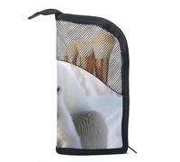 Borsa per il trucco piccola,borsa da viaggio per il trucco,orso polare neve invernale,borsa per l'organizzatore del trucco