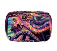 Borsa per il trucco piccola,borsa da viaggio per il trucco,Pesce diavolo negli oceani stampato,borsa per l'organizzatore del trucco