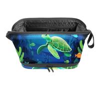 Borsa per il trucco piccola,borsa da viaggio per il trucco,pesce medusa cartone animato tartaruga marina,borsa per l'organizzatore del trucco