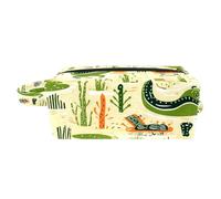 Borsa per il trucco piccola,borsa da viaggio per il trucco,pianta verde coccodrillo,borsa per l'organizzatore del trucco