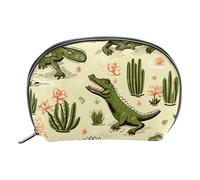Borsa per il trucco piccola,borsa da viaggio per il trucco,pianta verde coccodrillo,borsa per l'organizzatore del trucco
