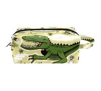 Borsa per il trucco piccola,borsa da viaggio per il trucco,pianta verde coccodrillo,borsa per l'organizzatore del trucco