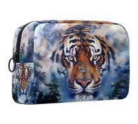 Borsa per il trucco piccola,borsa da viaggio per il trucco,Ritratto animale della foresta Tigre,borsa per l'organizzatore del trucco