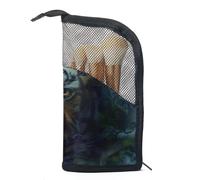 Borsa per il trucco piccola,borsa da viaggio per il trucco,Ritratto animale della foresta Tigre,borsa per l'organizzatore del trucco
