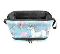 Borsa per il trucco piccola,borsa da viaggio per il trucco,simpatici unicorni e amore,borsa per l'organizzatore del trucco