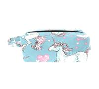 Borsa per il trucco piccola,borsa da viaggio per il trucco,simpatici unicorni e amore,borsa per l'organizzatore del trucco
