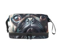Borsa per il trucco piccola,borsa da viaggio per il trucco,simpatico ritratto di cucciolo di cane,borsa per l'organizzatore del trucco