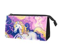 Borsa per il trucco piccola,borsa da viaggio per il trucco,Unicorni Nuvole Arcobaleno amore,borsa per l'organizzatore del trucco