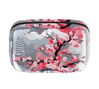 Borsa per il trucco piccola,borsa da viaggio per il trucco,Ventaglio e pittura in stile cinese,borsa per l'organizzatore del trucco