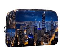 Borsa per il trucco piccola,borsa da viaggio per il trucco,Visualizza il cielo della torre di architettura,borsa per l'organizzatore del trucco