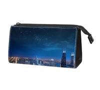 Borsa per il trucco piccola,borsa da viaggio per il trucco,Visualizza il cielo della torre di architettura,borsa per l'organizzatore del trucco
