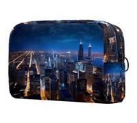 Borsa per il trucco piccola,borsa da viaggio per il trucco,Visualizza il cielo della torre di architettura,borsa per l'organizzatore del trucco