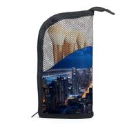 Borsa per il trucco piccola,borsa da viaggio per il trucco,Visualizza il cielo della torre di architettura,borsa per l'organizzatore del trucco