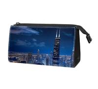Borsa per il trucco piccola,borsa da viaggio per il trucco,Visualizza il cielo della torre di architettura,borsa per l'organizzatore del trucco