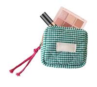 Borsa per il trucco, piccola borsa per cosmetici, portatile, per il trucco, per la casa, per il trucco, da viaggio, a quadretti, per le chiavi 'automobile, rangem, verde, Se référer au descriptif