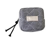 Borsa per il trucco, piccola borsa per cosmetici, portatile, per il trucco, per la casa, per il trucco, da viaggio, a quadretti, per le chiavi 'automobile, rangem, Nero, Se référer au descriptif