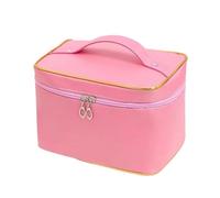 Borsa Per Il Trucco Portable Travel Wash Bag Female Transparent Waterproof Makeup Storage Pouch Large Capacity Cosmetic Organizer Beauty Borsa Cosmetica(Gold Pink)