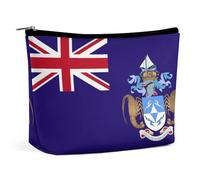 Borsa per il trucco portatile con cerniera e bandiera Tristan Da Cunha, organizer per cosmetici per donne e ragazze