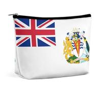 Borsa per il trucco portatile con cerniera e borsa per cosmetici con bandiera del territorio antartico britannico per donne e ragazze