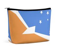 Borsa per il trucco portatile con cerniera, organizer per cosmetici, per donne e ragazze, con bandiera Tierra Del Fuego