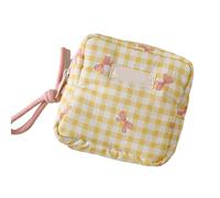 Borsa per il trucco quadrata Organizzatori cosmetici impermeabili per uso quotidiano Stoccaggio da viaggio Accessori in poliestere Borsa portatile per trucco, Giallo, Taglia unica