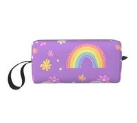Borsa per il trucco Rainbow Moon resistente all'acqua da viaggio organizer per articoli da toeletta per donne e uomini borsa per cosmetici con cerniera piccola borsa portatile per attrezzi