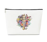 Borsa per il trucco, regalo cristiano ispiratore, poesia della Bibbia, regalo religioso, borsa cosmetica con citazioni scritturali per la sua chiesa, regali di Natale di compleanno per amica, mamma,