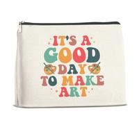 Borsa per il trucco regalo per artisti, donne, amanti dell'arte, regali di ringraziamento per pittore artistico, insegnante, ragazze, sorelle, amici, It's a Good Day To Make Art, borsa cosmetica da