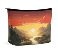 Borsa per il trucco Rising Sun, borsa per il trucco da viaggio portatile, borse per cosmetici, borsa con cerniera, piccola borsa da toilette per donna