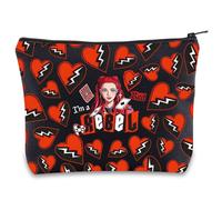 Borsa per il trucco rossa con scritta "I'm A Rebel Red and Chloe" Regali Red Broken Hearts Gifts Red Princess Zipper Bag, Rebel Uk1