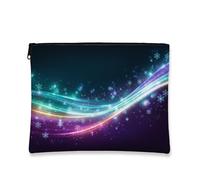 Borsa per il trucco scintillante, borse da viaggio cosmetiche astratte luminose per le donne, piccola custodia portatile in tela con cerniera, organizer per articoli da toeletta per la cura della