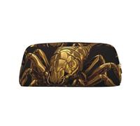 Borsa per il trucco scorpione d'oro per donne e uomini, astuccio per matite, piccola borsa per cosmetici da viaggio, borse da toeletta con cerniera, astucci per penne estetiche, borse portaoggetti all
