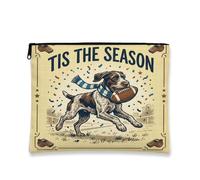 Borsa per il trucco sportiva con cane a pelo metallico tedesco, borsa da viaggio vintage per donne, piccola borsa portatile in tela con cerniera, graziosa borsa da toilette 17,8 x 22,9 cm