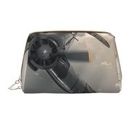 Borsa per il trucco stampata con aeroplano della seconda guerra mondiale per le donne borsa da trucco portatile in pelle borsa da viaggio con cerniera borse cosmetiche organizer