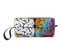 Borsa per il trucco stampata con vantaggio del cervello sinistro e destro, semplice da viaggio, borsa per cosmetici impermeabile, organizer per articoli da toeletta, per donne, mamme e ragazze