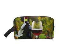 Borsa per il trucco stampata con vino rosso grande borsa cosmetica da viaggio impermeabile borsa cosmetica organizer per donne mamme ragazze