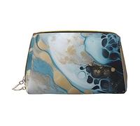 Borsa per il trucco stampata in marmo organizer da viaggio per pennelli cosmetici custodia in pelle custodia per trucco con cerniera borsa da toilette per donne, bianco, taglia unica, bianco, Taglia