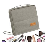 Borsa Per Il Trucco Stand Up Da Viaggio | Borsa Cosmetica Leggera Con Cerniera Verticale Ampia Apertura Con Scomparti E Specchio | Organizer Per Trucchi Impermeabile Per Ragazze E Donne | Spazzole, Ar
