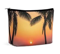 Borsa per il trucco Sunrise of on The Sea per donna, portatile, cosmetica, impermeabile, estetica, da viaggio e da lavoro