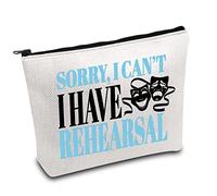 Borsa per il trucco teatrale Attore Drammatico Attrice Regali Commedia Tragedia Maschera Teatro Borsa Scusa i Can't i Have Prohearsal Divertente Dramma Studente Regalo, Ho le prove, L9 W7 H0.39