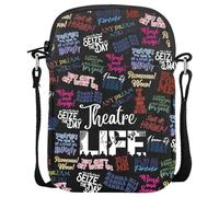 Borsa per il trucco teatrale per la vita teatrale, attrice, attrice, artista musicale, regalo per gli amanti del teatro, Teatro Vita Cr Eu, Borsa cosmetica con stampa